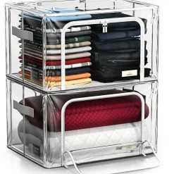 Sorbus Stackable & Foldable Clear Plastic Storage Bags