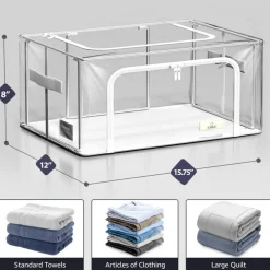 Sorbus Stackable & Foldable Clear Plastic Storage Bags