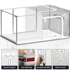 Sorbus Stackable & Foldable Clear Plastic Storage Bags