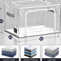 Sorbus Stackable & Foldable Clear Plastic Storage Bags