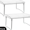 Sorbus Stackable Shelves for Cabinets & Countertop - Storage Shelf Organizer Stand Racks- Foldable Shelves for Undersink, Kitchen Cabinets, Pantry, Countertops, Clear Plastic/Metal