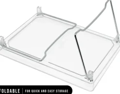 Sorbus Stackable Shelves for Cabinets & Countertop - Storage Shelf Organizer Stand Racks- Foldable Shelves for Undersink, Kitchen Cabinets, Pantry, Countertops, Clear Plastic/Metal