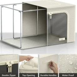 Sorbus Storage Bins 3 Pack- Container Organizer Set with Window & Handles
