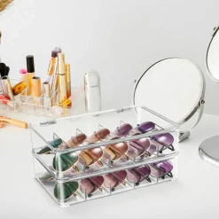 Sorbus Sunglasses Organizer - Plastic Stackable Eyeglass Storage and Display Case for Multiple Glasses with Lid, 3 Pack