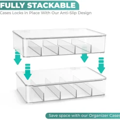 Sorbus Sunglasses Organizer - Plastic Stackable Eyeglass Storage and Display Case for Multiple Glasses with Lid, 3 Pack
