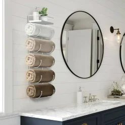Sorbus Wall Mounted Towel Rack with Shelf
