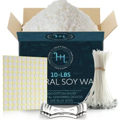 Soy Wax Flakes Candle Making Kit with Wicks, Tools, and Supplies