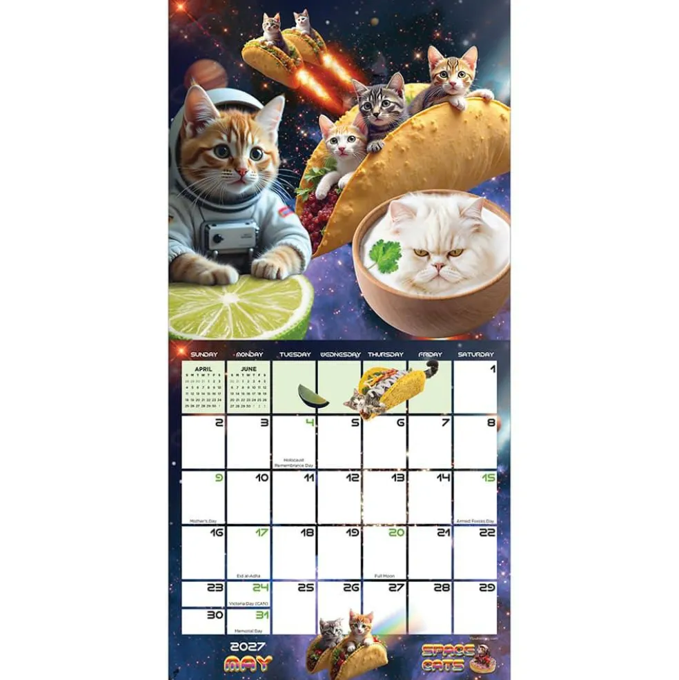 2027 Space Cats Mini Calendar