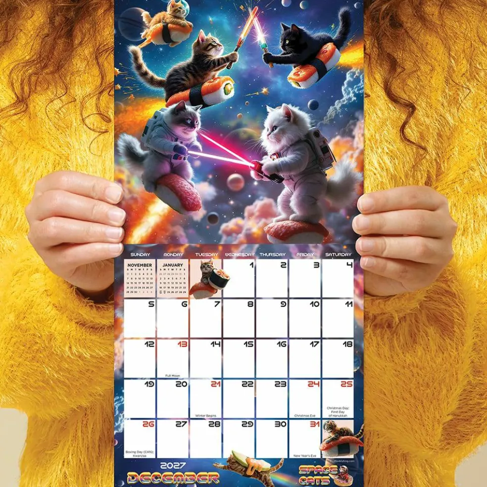 2027 Space Cats Mini Calendar