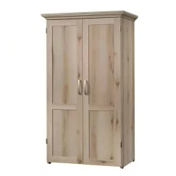 Space-Saving Armoire with Drop Leaf Desk and Adjustable Shelves for Home Office or Crafting