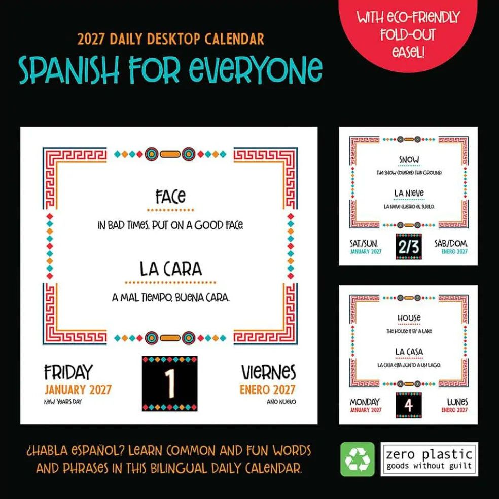 2027 Spanish Words Daily Desktop Calendar