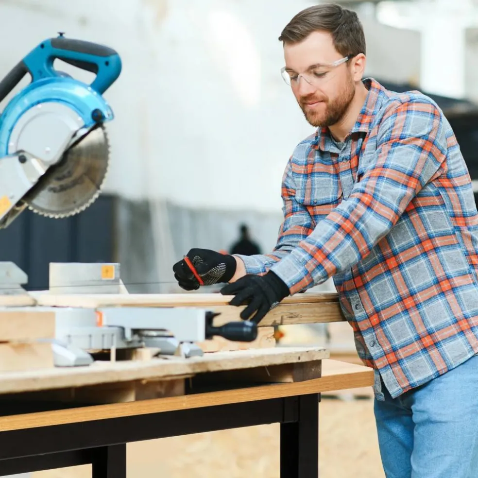 spanspace 48" Heavy-Duty Adjustable Workbench, Multi-Purpose Hardwood Top Worktable with Metal Frame & Foot Pads,2000 lbs Load Capacity