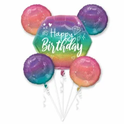 Sparkle Birthday 5-Piece Foil Balloon Bouquet