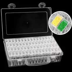 Sparkly Selections Clear Diamond Painting Storage Container with 64 Bottles