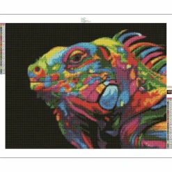 Sparkly Selections Colorful Iguana Diamond Painting Kit, Round Diamonds