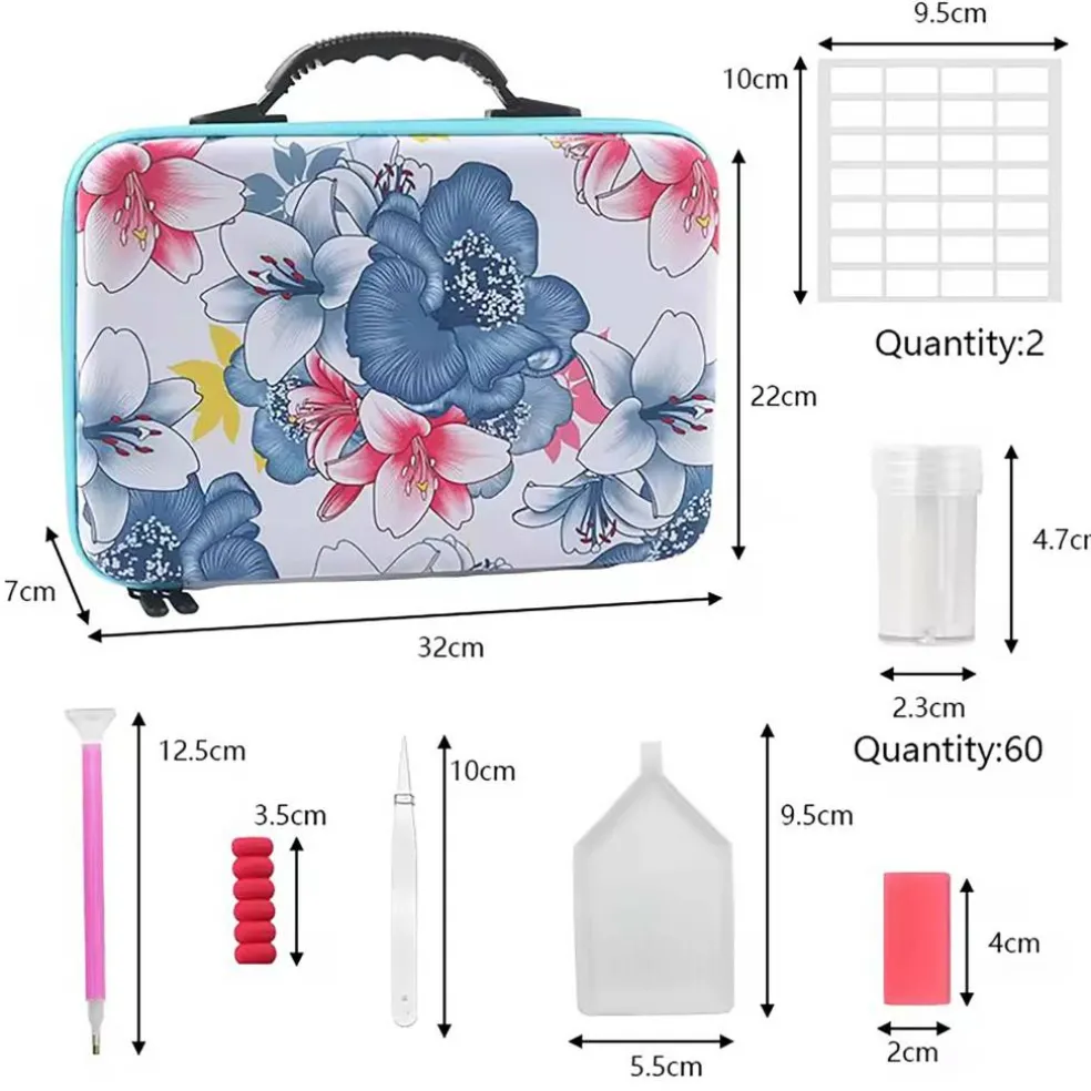 Sparkly Selections Floral Diamond Art Painting Storage Case