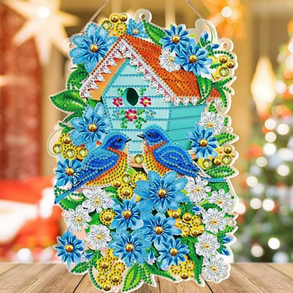 Sparkly Selections Love Birds and Birdhouse Wreath Diamond Painting