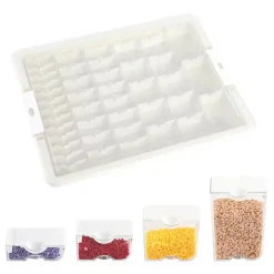 Sparkly Selections White Diamond Storage Box with 42 Compartment Bottles