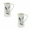 10" Speckled Rustic Thistle Etched Pitcher Vases, 2ct.
