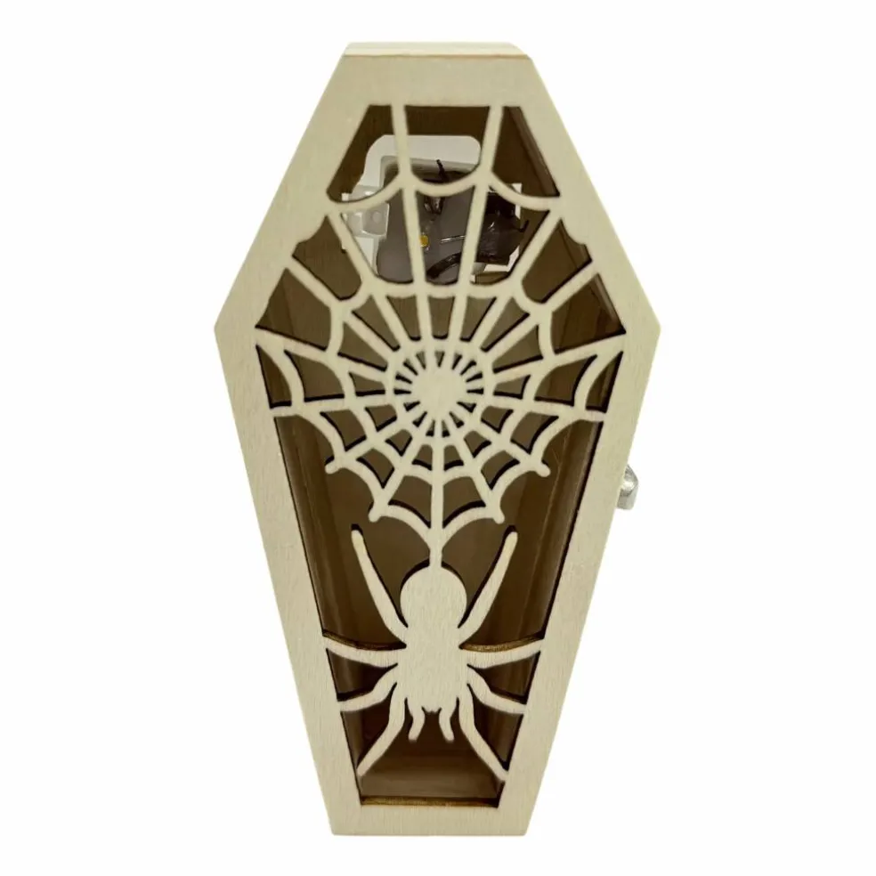 4.5" Spider Coffin DIY LED Wood Décor by Make Market®