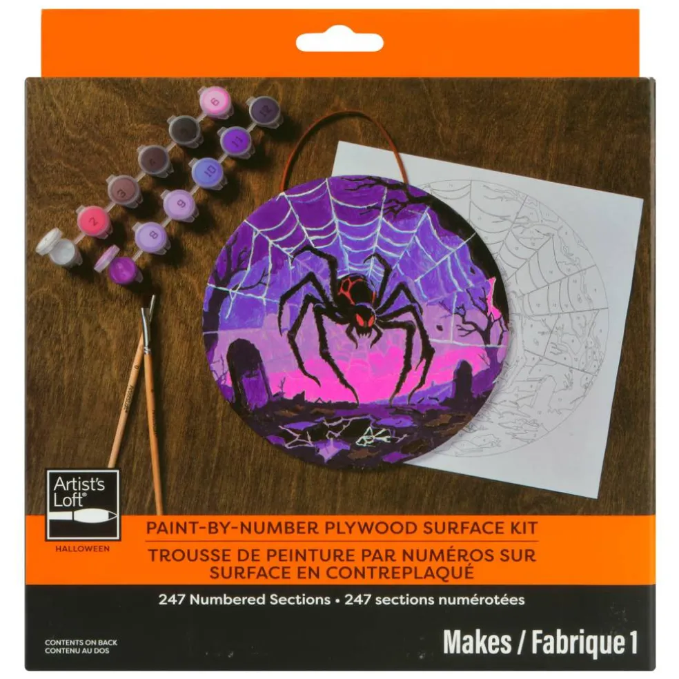 8" Spider Paint-by-Number Plywood Surface Kit by Artist's Loft®