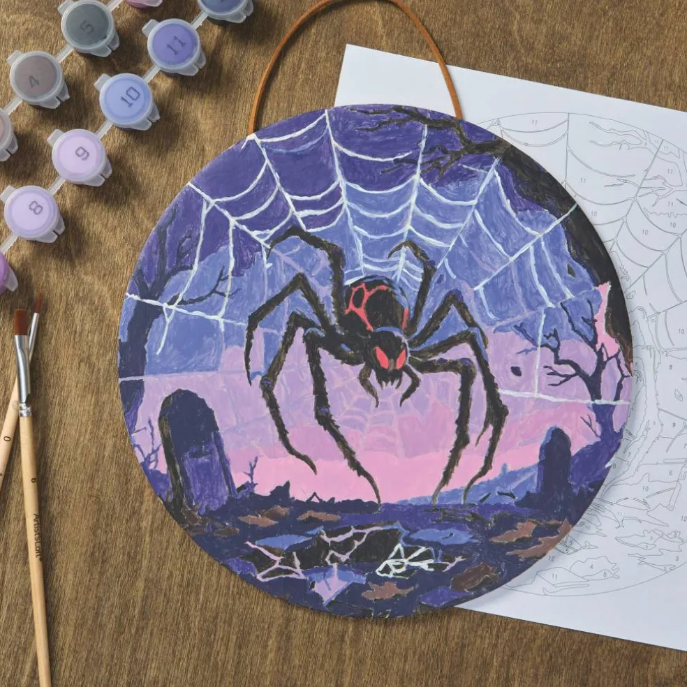 8" Spider Paint-by-Number Plywood Surface Kit by Artist's Loft®