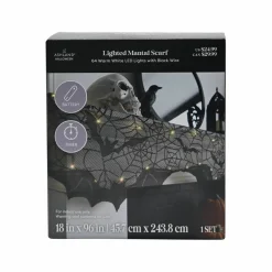 96" Spiderweb & Bats LED Lighted Mantel Scarf by Ashland®
