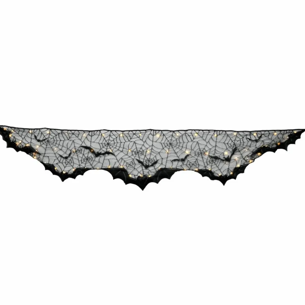 96" Spiderweb & Bats LED Lighted Mantel Scarf by Ashland®