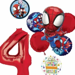 Spidey and Friends Birthday 8-Piece Foil Balloon Bouquet