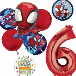 Spidey and Friends Birthday 8-Piece Foil Balloon Bouquet