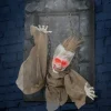 Spooky Hanging Zombie Prisoner Decor for Halloween with Creepy Sounds and Moving Features