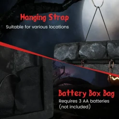 Spooky Hanging Zombie Prisoner Decor for Halloween with Creepy Sounds and Moving Features