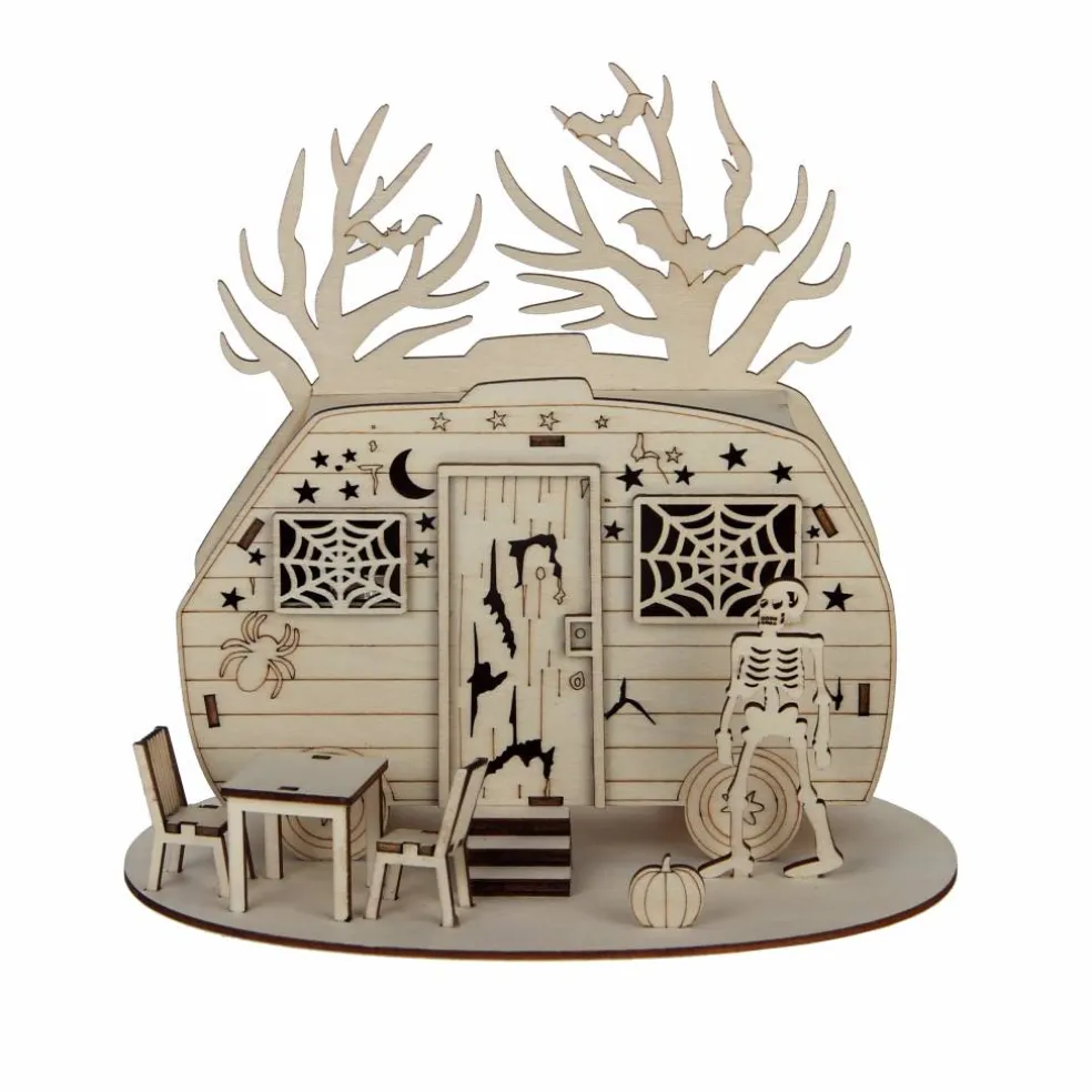 8" Spooky Trailer DIY LED Wood Décor by Make Market®