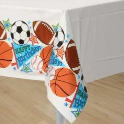 Sports Birthday Plastic Table Cover - 1 Table Cover