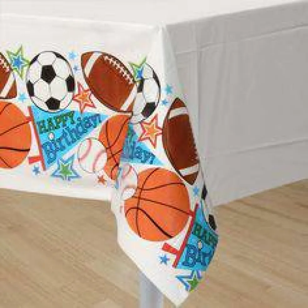 Sports Birthday Plastic Table Cover - 1 Table Cover