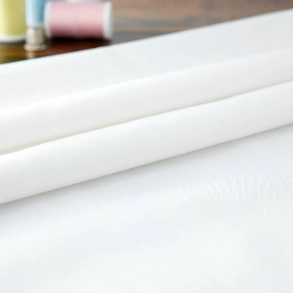 Springs Creative White Solid Cotton Fabric
