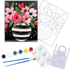 "Spring Vase" DIY Canvas Art Kit, Adult Beginner, Acrylic Paint Size 11x14 inch