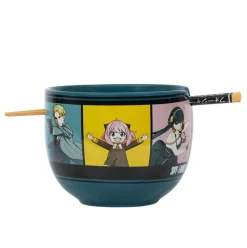 Spy x Family Character Grid 20-Ounce Ceramic Ramen Bowl and Chopstick Set