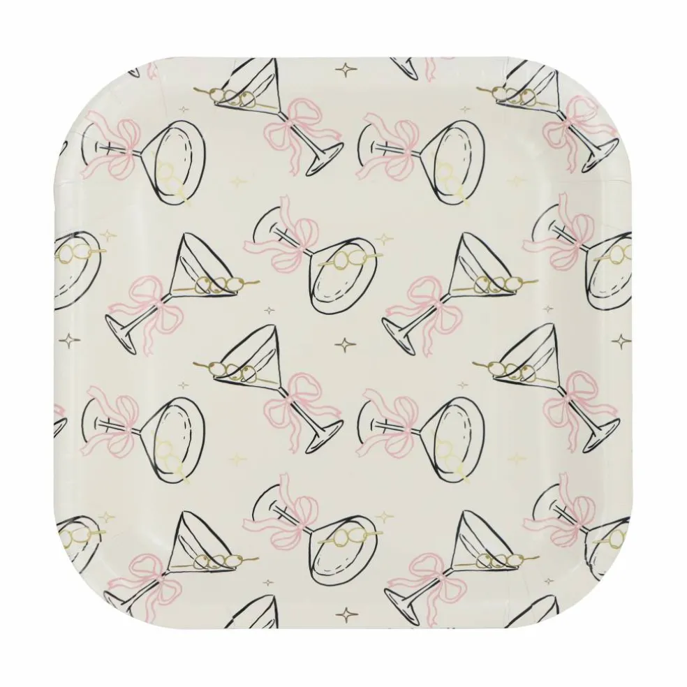 7" Square Martinis Snack Plates by Celebrate It™