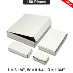 Square Packaging Box 8 1/4x8 1/4x1 3/4 Inch Durable Corrugated Cardboard Box