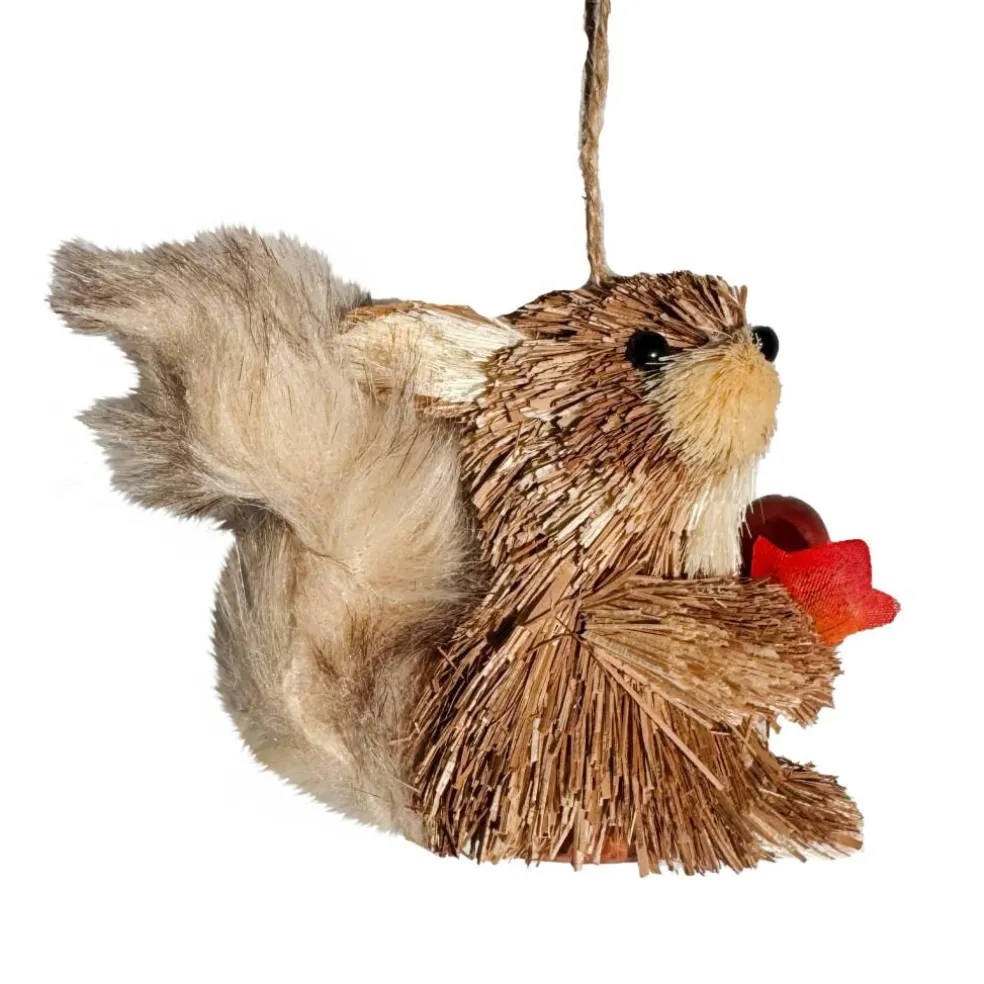4" Squirrel with Leaf Decorative Natural Ornament by Ashland®