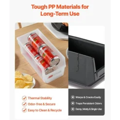 Stackable Plastic Storage Bins 14 Liter Durable Organizer with Front Access Label Stickers