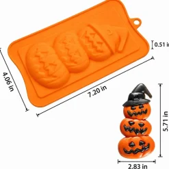 Stacked Jack-O-Lantern Silicone Mold – Halloween Pumpkin Chocolate Bar Mold