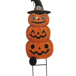 31.5" Stacked Jack-O'-Lantern Solar Powered Metal Yard Stake by Ashland®