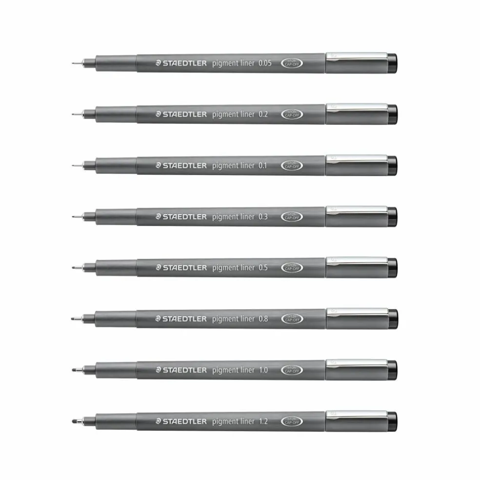 STAEDTLER® Black 8 Piece Pigment Liner Set