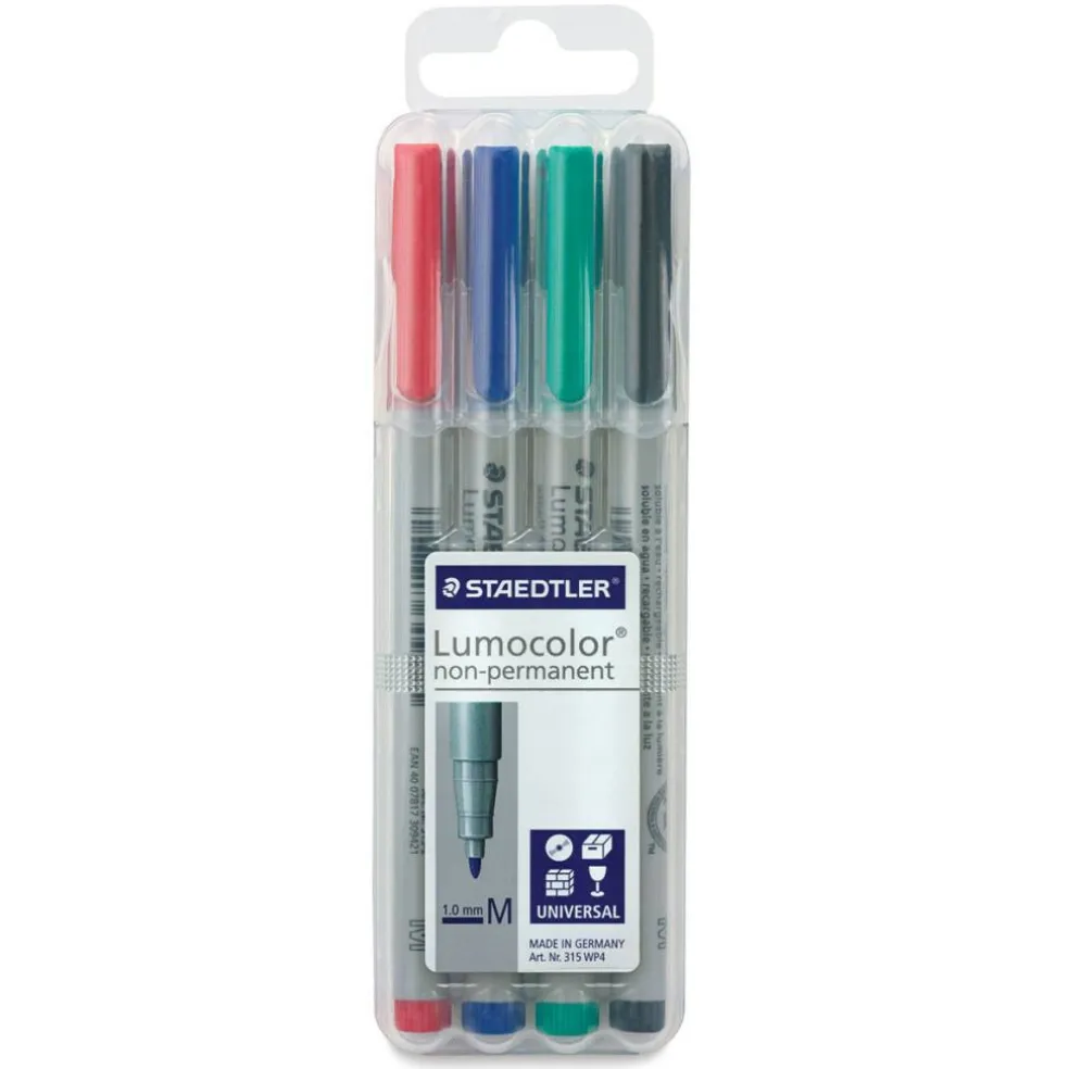 Staedtler Lumocolor Non-Permanent Markers - Medium, Set of 4