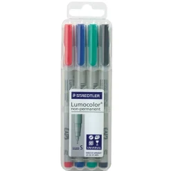 Staedtler Lumocolor Non-Permanent Markers - Super Fine, Set of 4