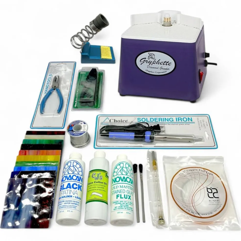 Stained Glass Beginner Kit - 13 Items (Everything you need for stained glass projects!)