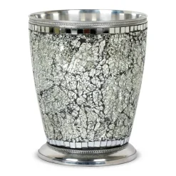 Stainless Steel Ice Mosaic Wastebasket | 7QT | Sleek & Durable Trash Can