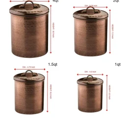 Stainless Steel Kitchen Canister | Hammered Copper Finish